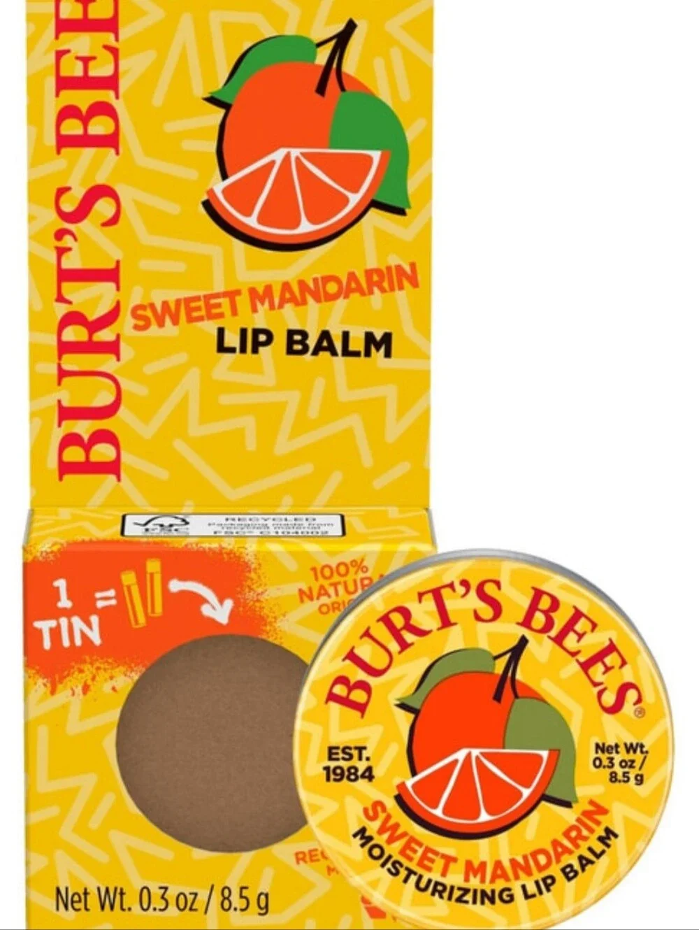 *LOT OF 6*Limited Edition Burt's Bees Sweet Mandarin Lip Balm Retro Tin RARE